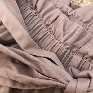 light purple ruffled shorts